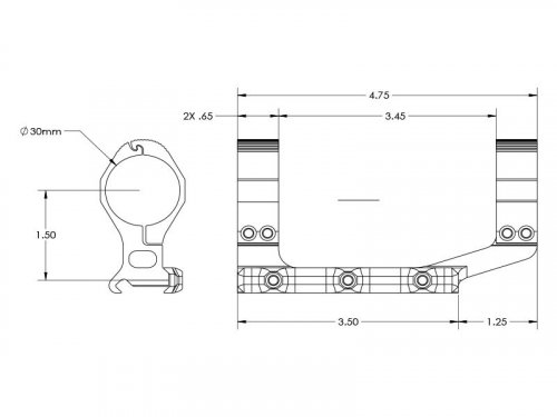 Кронштейн-моноблок AERO PRECISION Ultralight 30mm Standart