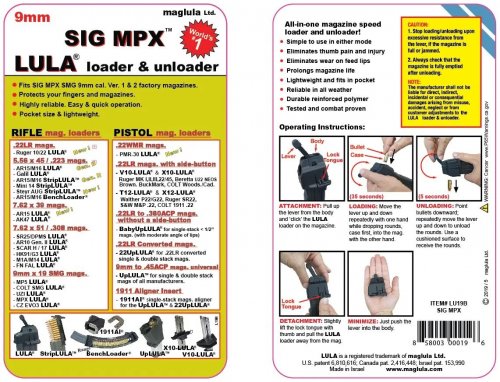 Устройство для заряжания/розряжания магазина 9мм SIG MPX LULA