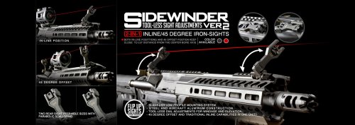 Комплект кутових складних прицільних пристосувань мушка+цілик Strike Industries Sidewinder ver.2