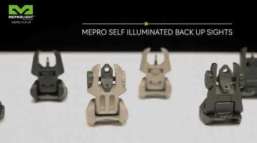Комплект складных прицельных приспособлений мушка+целик MEPRO FUBS с тритием