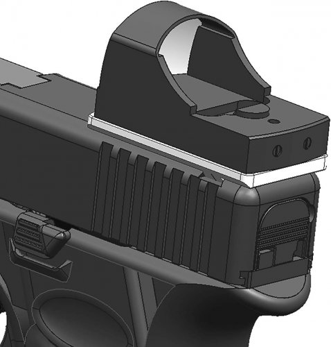 DPP Titanium Rear Sight Mount база под коллиматорный прицел для Glock (GI-01Ti) фото 3