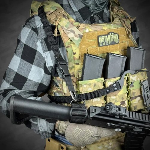 RAGNAROK одноточечный ремень с комплектом креплений к плитоноске фото 4 RAGNAROK одноточечный ремень с комплектом креплений к плитоноске фото 4