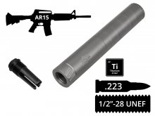 2в1 титановый разборной пбс+пламегаситель AFTactical .223 (5.56мм), 1/2x28 UNEF, AR15 | M4 фото