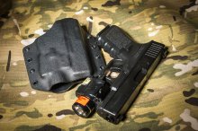 ATA кобура Hit Factor для Glock 19 с тактическим фонарем TLR-4 фото